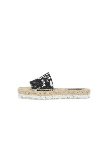 STELLA McCARTNEY Gaia embroidered espadrille slides black - STELLA MCCARTNEY - BALAAN 1