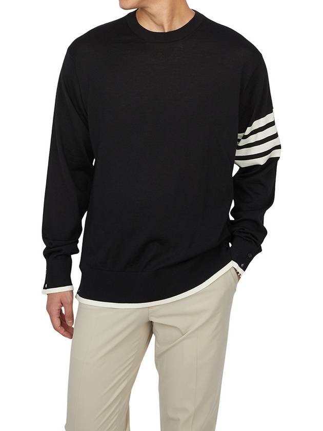 4-Bar Knit Top Black - THOM BROWNE - BALAAN 5