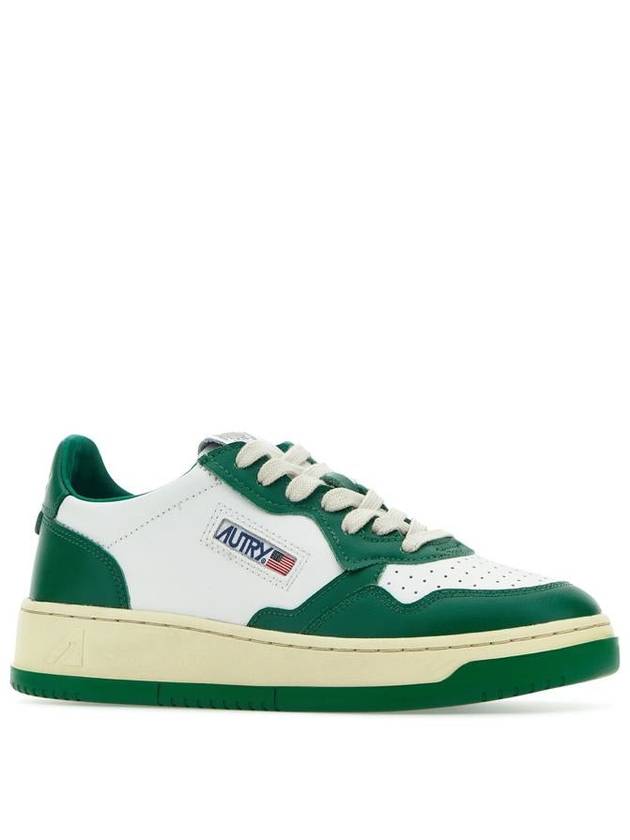 Women's Medalist Green Tab Leather Low Top Sneakers White - AUTRY - BALAAN 3