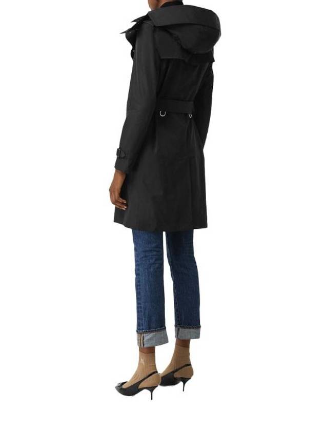 Detachable Hood Teffeta Kensington Trench Coat Black - BURBERRY - BALAAN 4