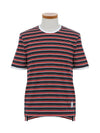 Tonal Cotton Striped Ringer Short Sleeve T-Shirt - THOM BROWNE - BALAAN 2