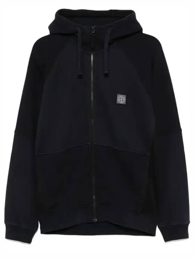 Logo Patch Hooded Jacket Navy - STONE ISLAND - BALAAN 2