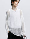 Set Fishnet Long Sleeve Knit Standard Fit Sleeveless White - S SY - BALAAN 1