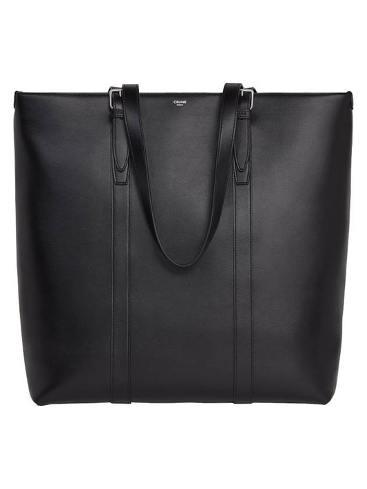 Cabas Buckle Smooth Calfskin Tote Bag Black - CELINE - BALAAN 1