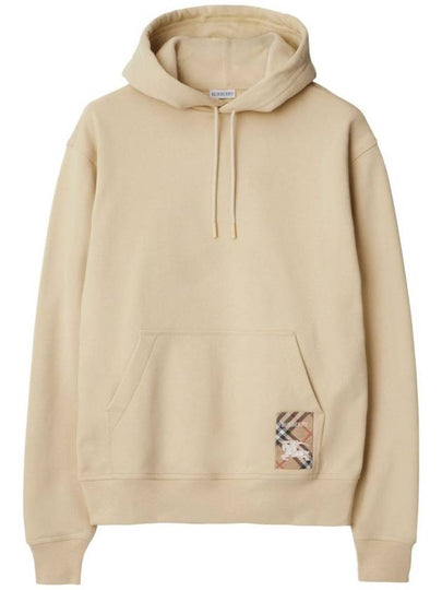 Check Label Cotton Hoodie Nutmeg - BURBERRY - BALAAN 2