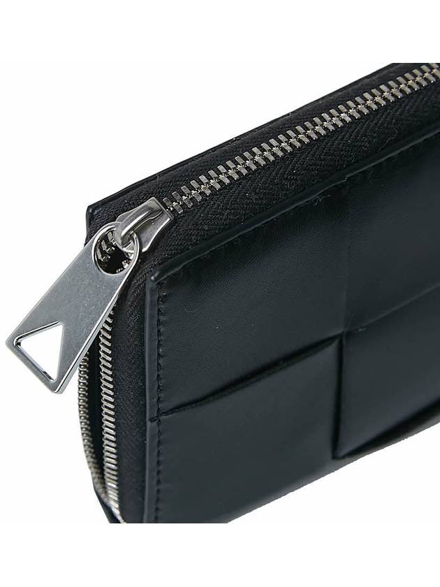 Intrecciato Zipper Around Half Wallet Black - BOTTEGA VENETA - BALAAN 8