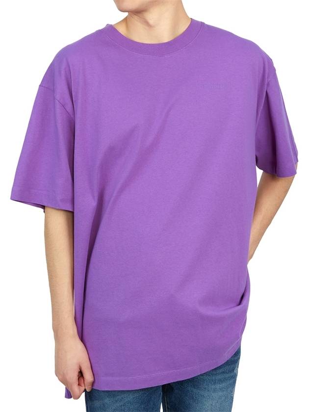 Men's Diag Tab Over Short Sleeve T-Shirt Purple - OFF WHITE - BALAAN 6