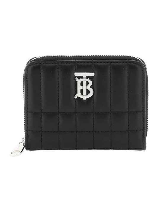 Lola Quilted Zip Round Coin Card Wallet Black - BURBERRY - BALAAN 1