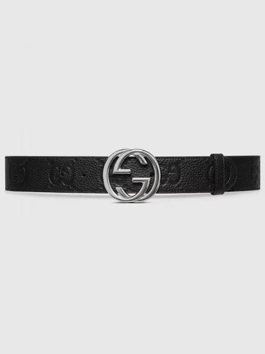 Interlocking G Large Belt Black - GUCCI - BALAAN 2