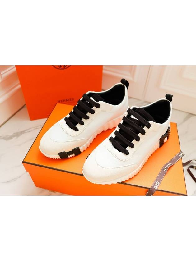 Bouncing Low Top Sneakers Blanc Noir - HERMES - BALAAN 7