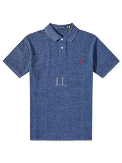 Iconic Mesh Slim Fit Polo Shirt Navy - POLO RALPH LAUREN - BALAAN 2