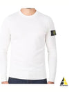 Logo Patch Crewneck Knit Top White - STONE ISLAND - BALAAN 2