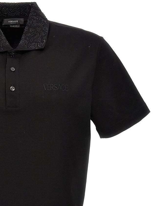 Polo T-Shirt 10106121A076481B000 Black - VERSACE - BALAAN 4