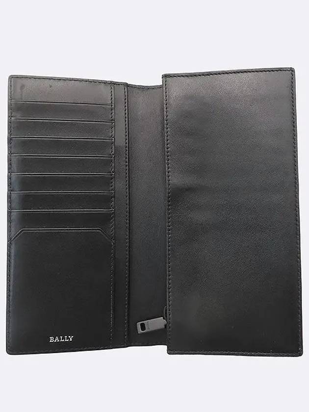 6224345 No black leather three color stitched flap long wallet - BALLY - BALAAN 3