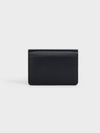 Triomphe Shiny Calfskin Flap Card Wallet Black - CELINE - BALAAN 6