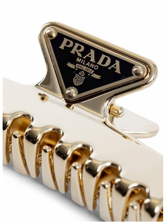 Women's Logo Metal Hair Clip Gold - PRADA - BALAAN 7