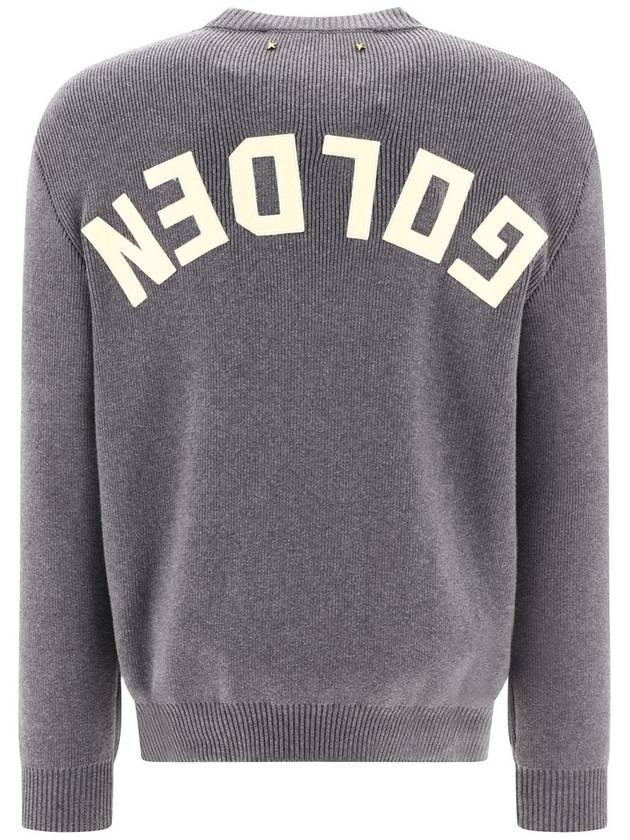 Men's Back Logo Round Knit Top Dark Gray - GOLDEN GOOSE - BALAAN 3