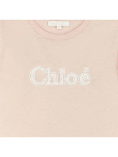 Kids Embroidered Logo Long Sleeve T shirt Pink - CHLOE - BALAAN 2