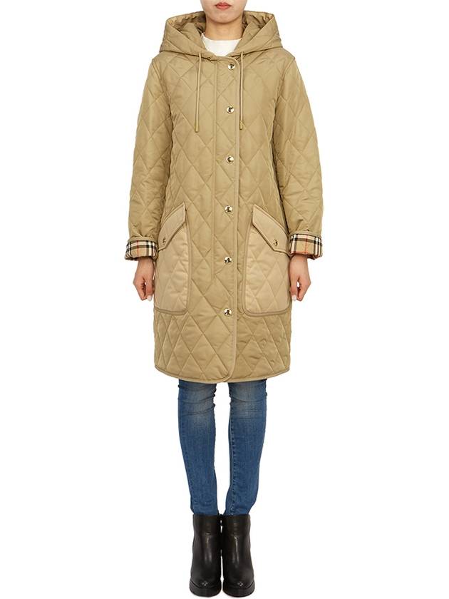 Diamond Quilted Hoodie Padding Archive Beige - BURBERRY - BALAAN 2