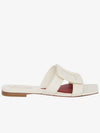 Stitched Buckle Leather Mules Off White - ROGER VIVIER - BALAAN 2