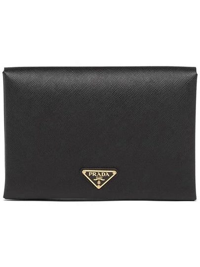 Saffiano Document Clutch Bag Black - PRADA - BALAAN 2