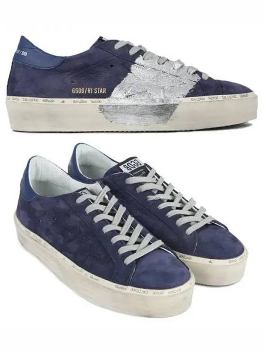 11th Anniversary High Star Half Suede Low Top Sneakers Silver Navy - GOLDEN GOOSE - BALAAN 2