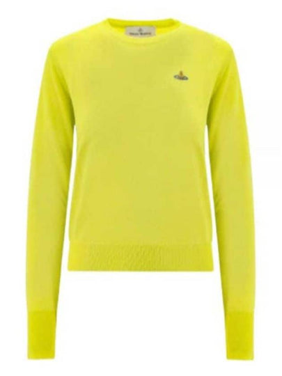 Women's Bea Jumper Embroidered Logo Knit Top Yellow - VIVIENNE WESTWOOD - BALAAN 2