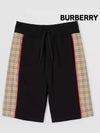 Kids Check Panel Cotton Shorts Black 8053941 4Y 10Y - BURBERRY - BALAAN 2