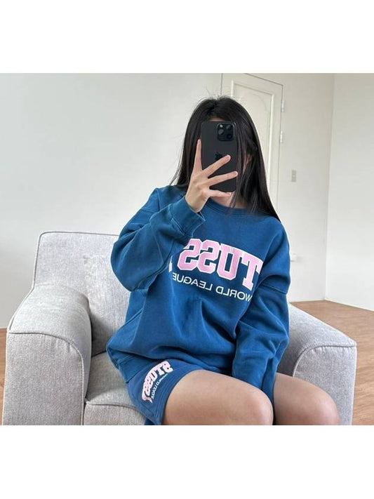 AU Australian World League Sweatshirt ST135301 Pigment Blue WOMENS - STUSSY - BALAAN 2