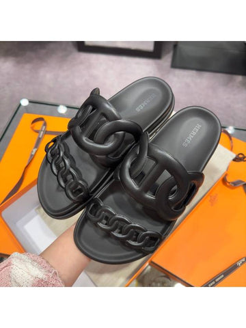 Women's Extra Sandals Napaskin Black - HERMES - BALAAN 1