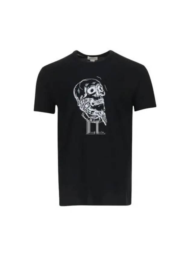 Skull Print Short Sleeve T-Shirt Black - ALEXANDER MCQUEEN - BALAAN 2