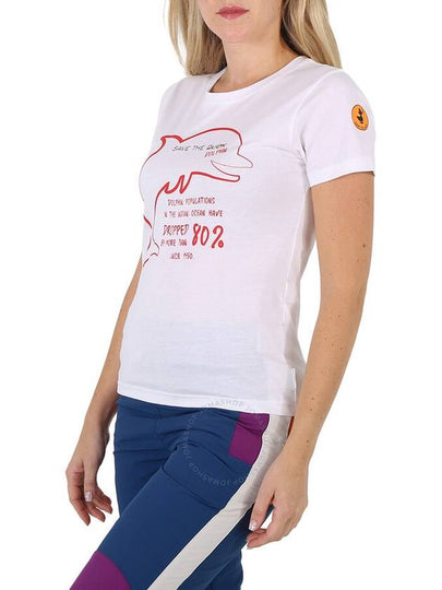 Save The Duck Ladies White Kelsey Dolphin T-shirt, Brand Size 0 (X-Small) - SAVE THE DUCK - BALAAN 2