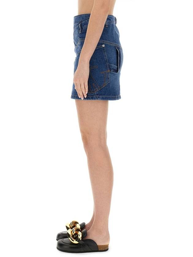 Twister Mini Denim A-Line Skirt Blue - JW ANDERSON - BALAAN 5