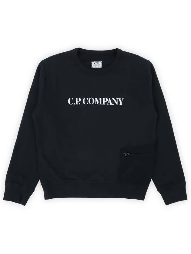 Kids Side Pocket Logo Sweatshirt Navy 14CKSS023B 002246M 888 - CP COMPANY - BALAAN 1