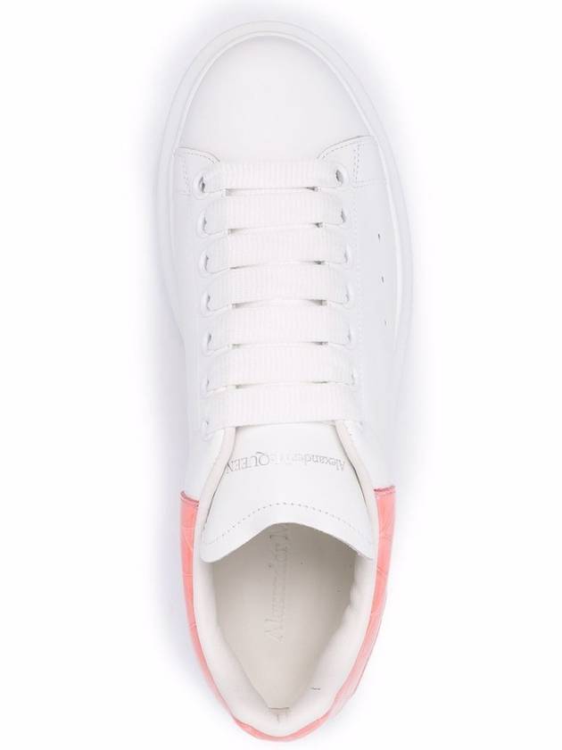 Oversized Pastel Pink Tab Low Top Sneakers White - ALEXANDER MCQUEEN - BALAAN 6