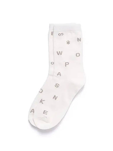 Basic Alphabet Crew Socks S24FUFSO01 Off White - SNOW PEAK - BALAAN 1