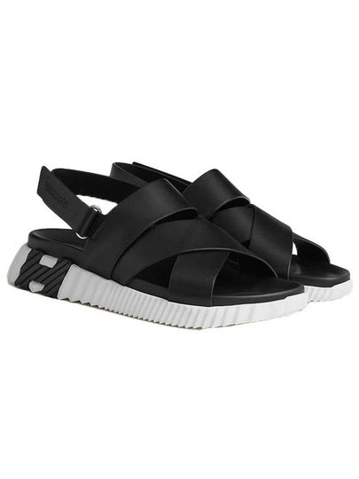 Electric Leather Sandals Black White - HERMES - BALAAN 2