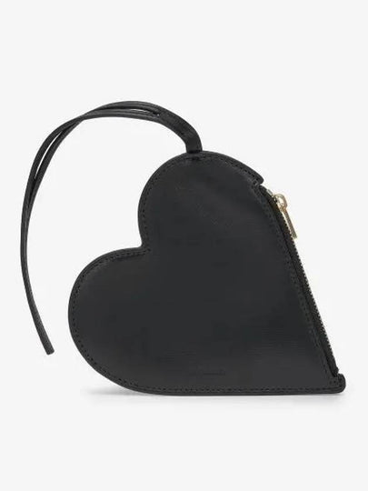 Heart-Shaped Leather Pouch Bag Black - JIL SANDER - BALAAN 2