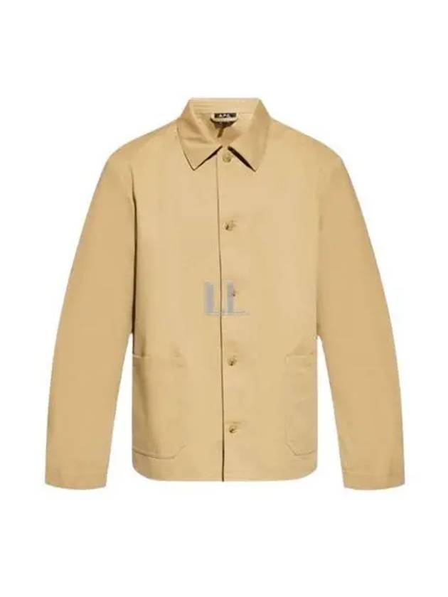 Kerlouan Logo Twill Shirt Jacket Beige - A.P.C. - BALAAN 2