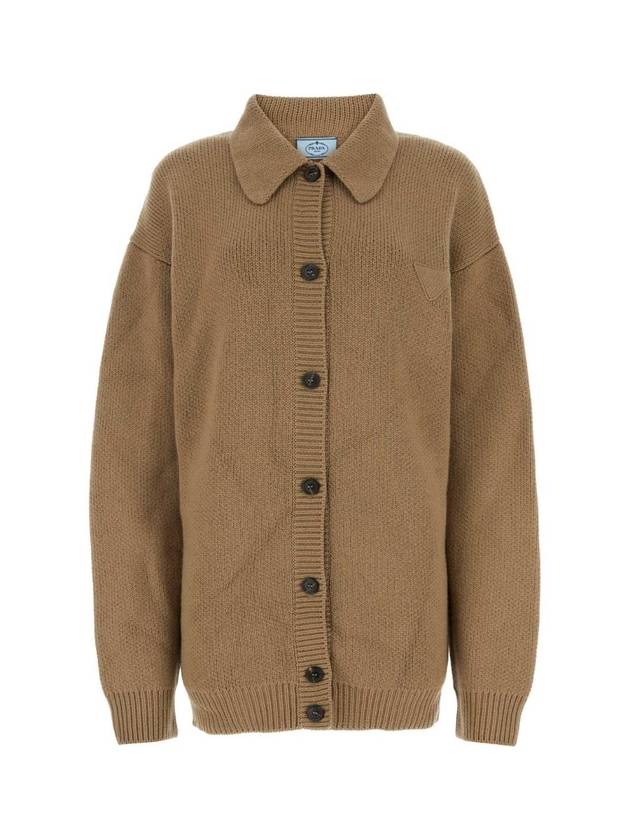 CAMEL Biscuit cashmere cardigan P25I41S2121ZYV F0040 - PRADA - BALAAN 1