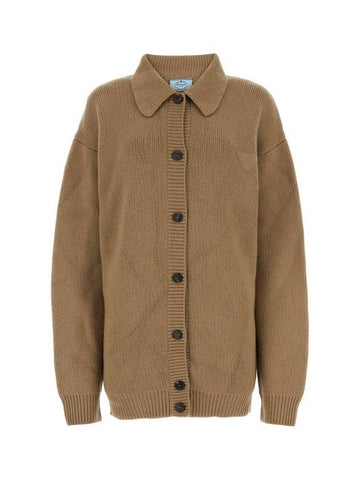 CAMEL Biscuit cashmere cardigan P25I41S2121ZYV F0040 - PRADA - BALAAN 1