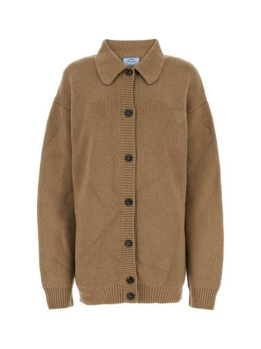 CAMEL Biscuit cashmere cardigan P25I41S2121ZYV F0040 - PRADA - BALAAN 1