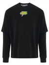 Off Thunder Logo Print Long Sleeve T-Shirt Black - OFF WHITE - BALAAN 2