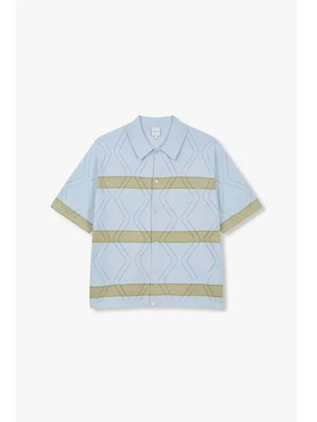 Knitted Striped Cotton Shirt Light Blue - PAUL SMITH - BALAAN 1