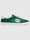 Interlocking G Suede Low-Top Sneakers Green - GUCCI - BALAAN 1