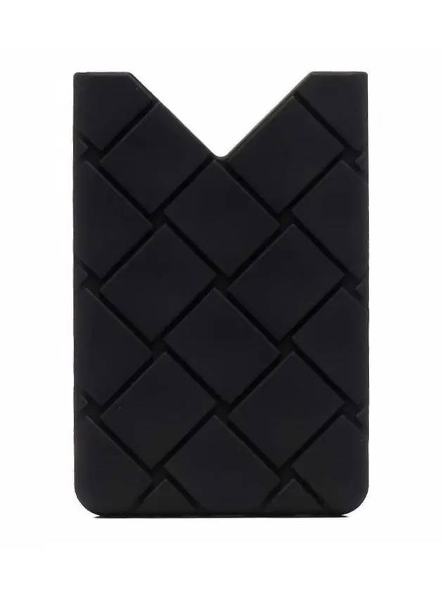 Intrecciato Silicone Card Wallet Black - BOTTEGA VENETA - BALAAN 3