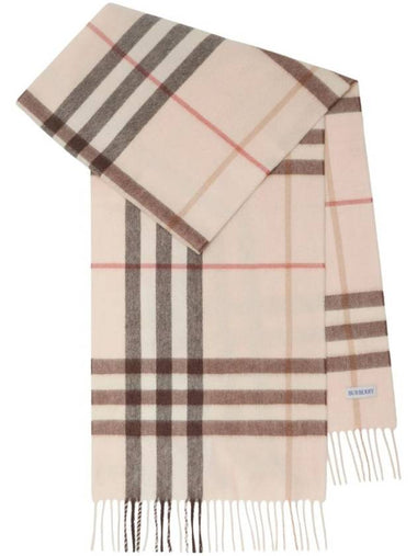 Check Pattern Cashmere Scarf Alabaster - BURBERRY - BALAAN 1