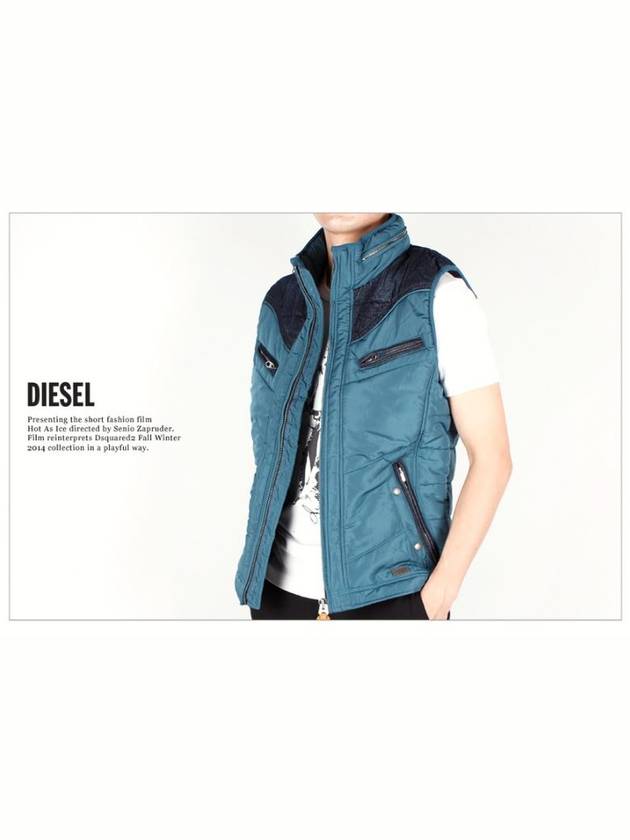 Men WEMIL denim washing color combination vest 8DK - DIESEL - BALAAN 3