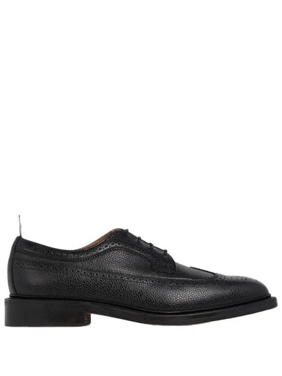 Men's Three Stripes Tab Pebble Grain Long Wing Sole Brogue Black - THOM BROWNE - BALAAN 2