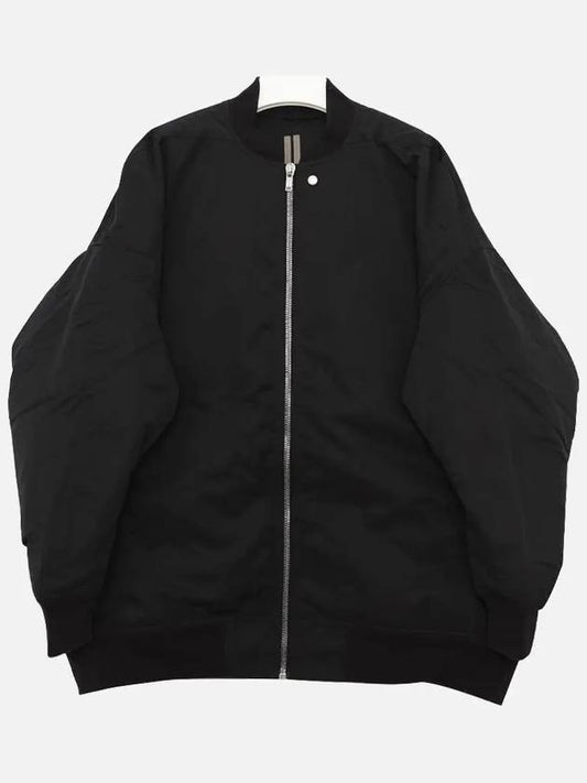 Zipper Front Oversized Zip-up Jacket Black - RICK OWENS - BALAAN 2